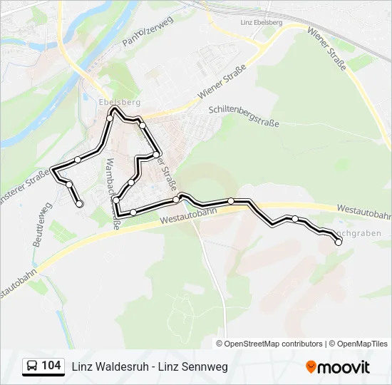 104 Bus Line Map