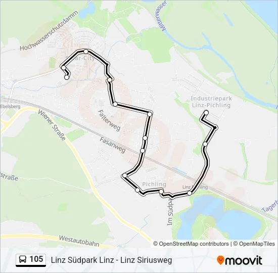 105 Bus Line Map