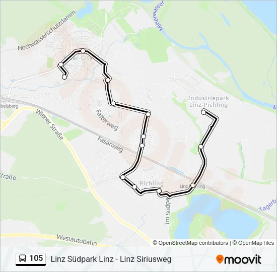 105 Bus Line Map