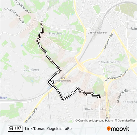 107 Bus Line Map