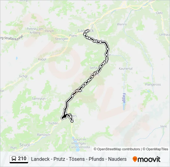 210 Bus Line Map
