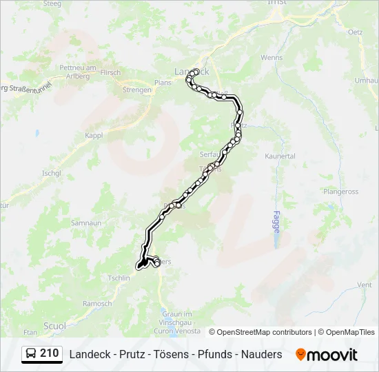 210 Bus Line Map