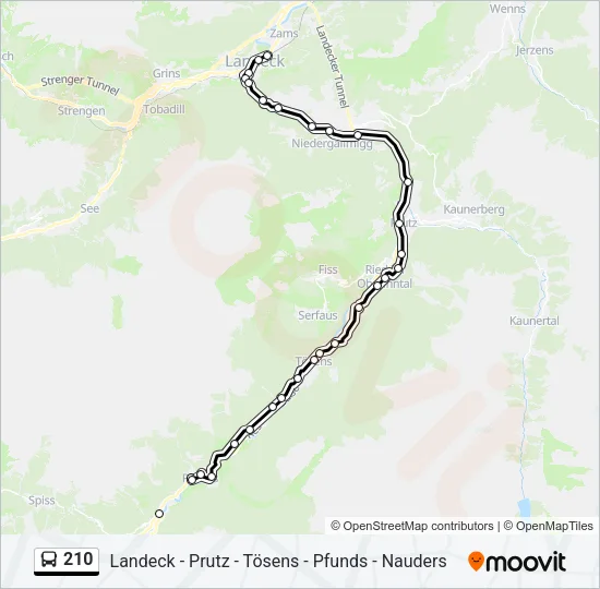 210 Bus Line Map