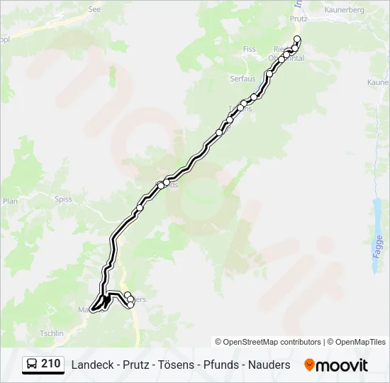 210 Bus Line Map