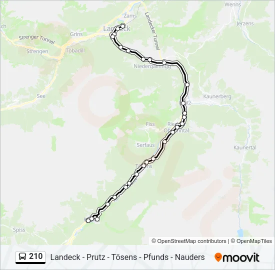210 Bus Line Map