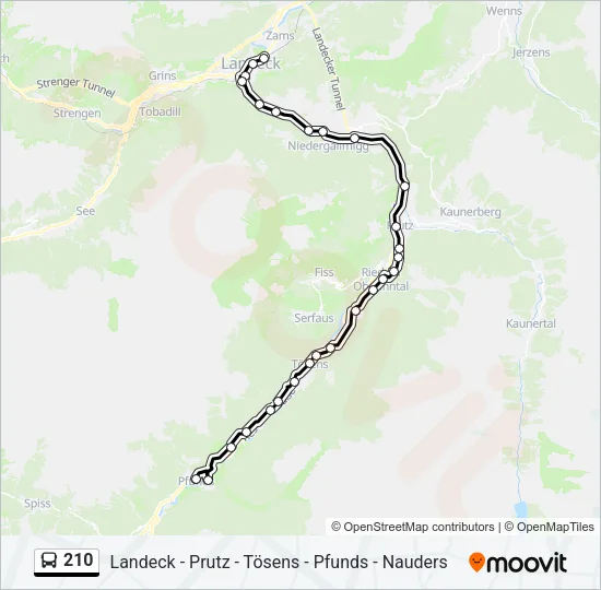 210 Bus Line Map