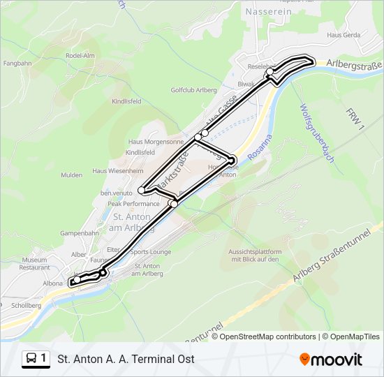 1 Bus Line Map