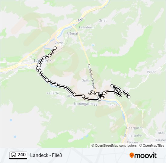 240 bus Line Map