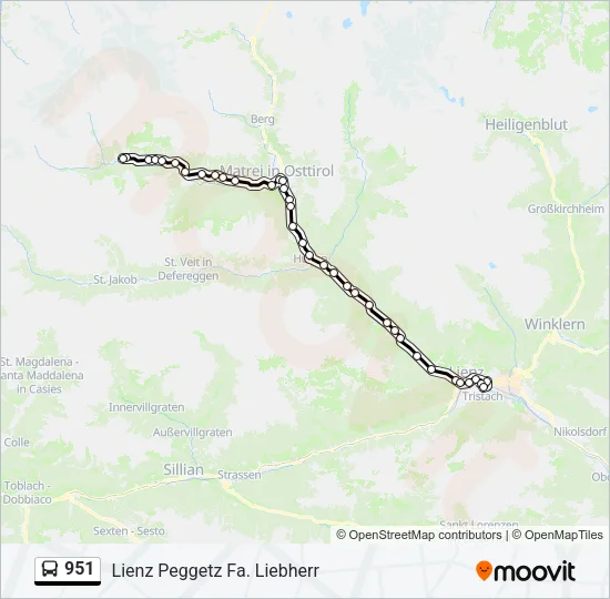 951 Bus Line Map