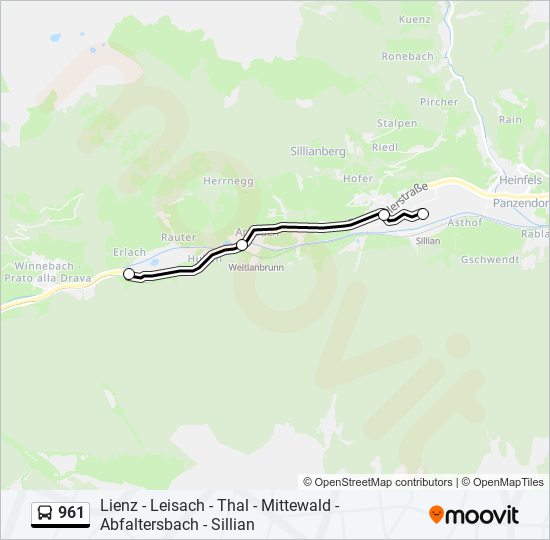 961 Route: Schedules, Stops & Maps - Sillian Mittelschule (Updated)