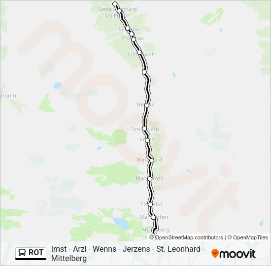 Buslinie ROT Karte