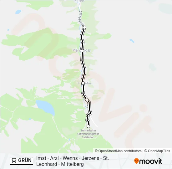 GRÜN Bus Line Map
