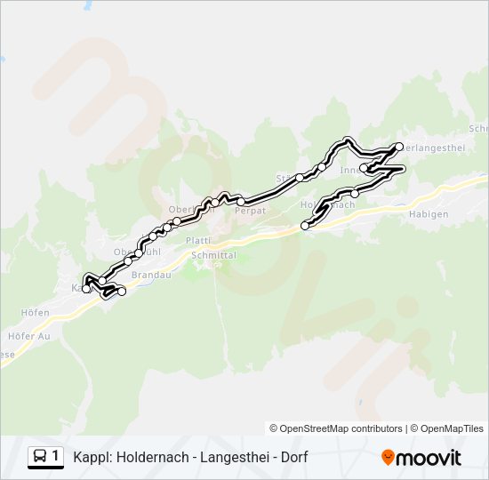 Buslinie 1 Karte
