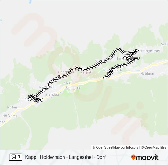 1 Bus Line Map