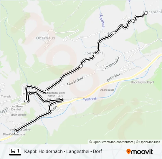 1 Bus Line Map