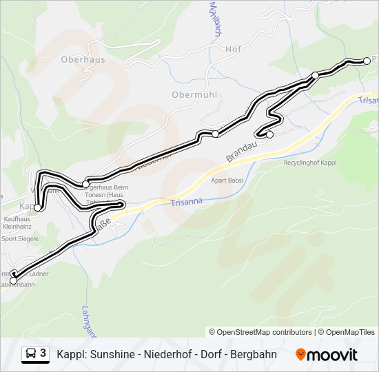 3 Bus Line Map