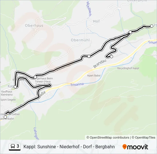 3 Bus Line Map
