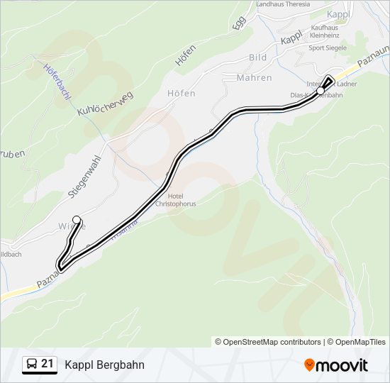 21 Bus Line Map