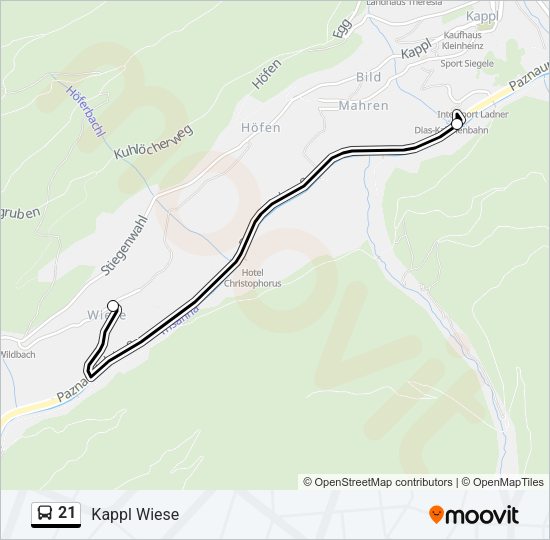 21 Bus Line Map