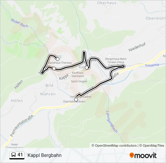 41 Bus Line Map