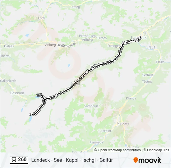 260 Bus Line Map