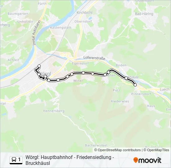 1 Bus Line Map