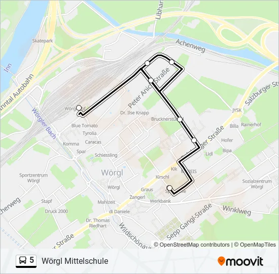 5 Bus Line Map