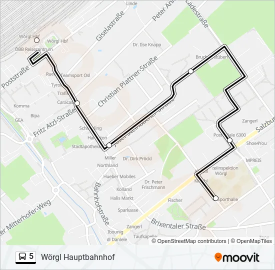 5 Bus Line Map
