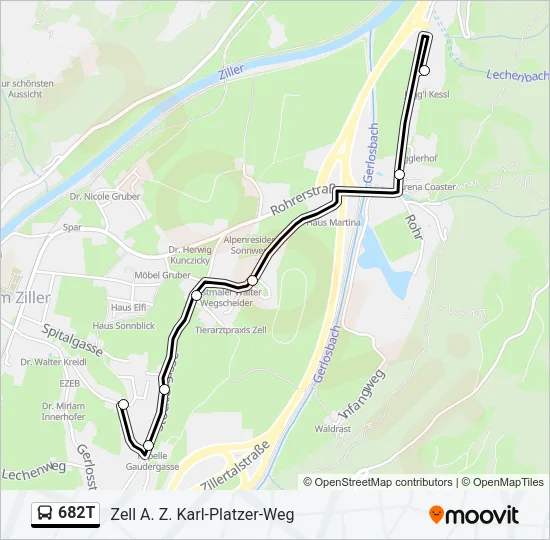 682T Bus Line Map