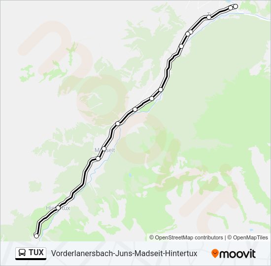 TUX Bus Line Map