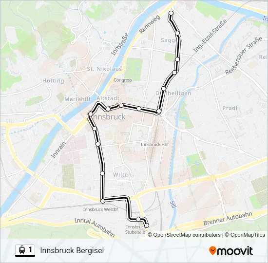 1 Light Rail Line Map