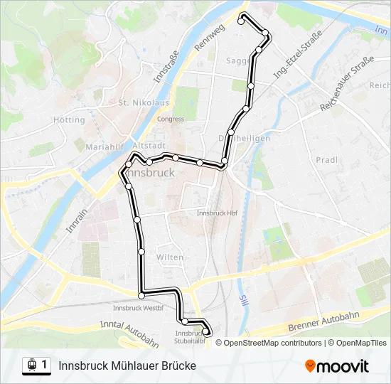 1 Light Rail Line Map