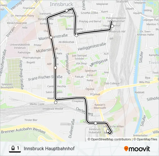 1 Light Rail Line Map