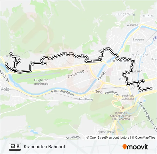 K Bus Line Map