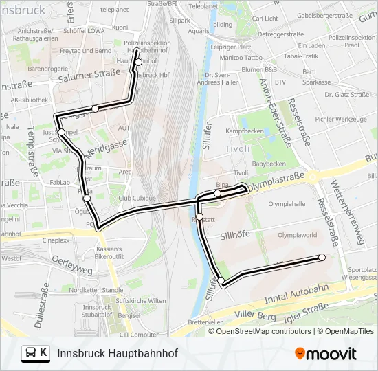 K Bus Line Map