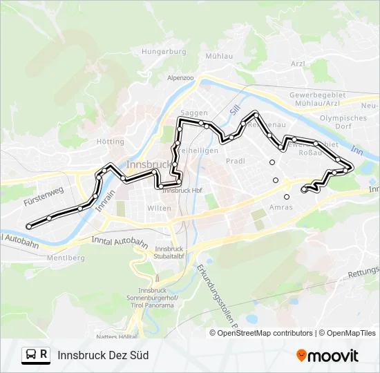 R Bus Line Map
