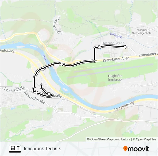 T Bus Line Map