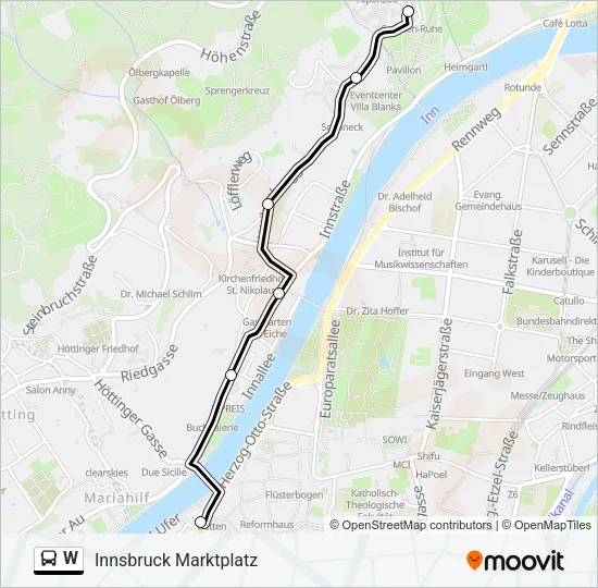 W Bus Line Map