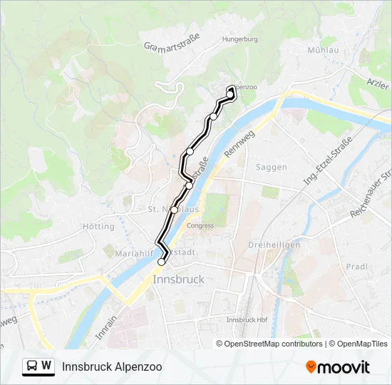 W Bus Line Map