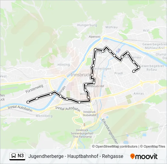 N3 Bus Line Map