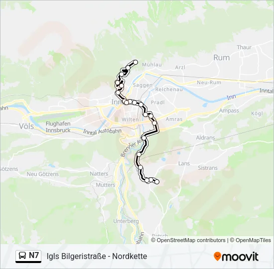 N7 Bus Line Map