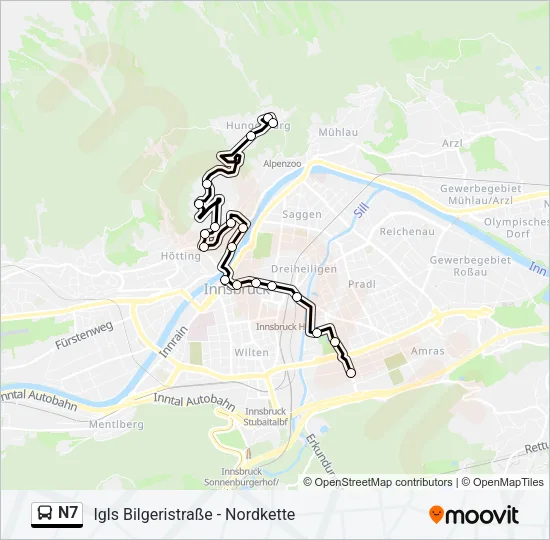 N7 Bus Line Map