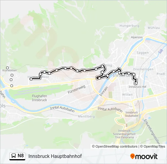 N8 Bus Line Map
