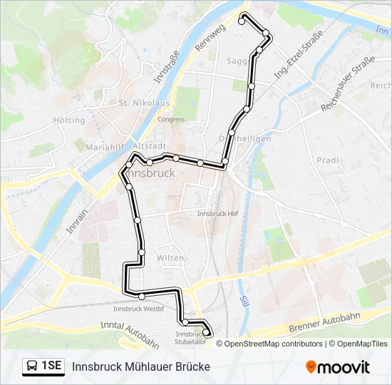 1SE Bus Line Map