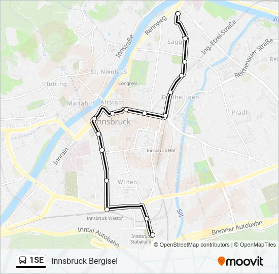1SE Bus Line Map