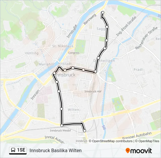 1SE Bus Line Map