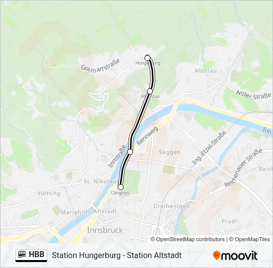 HBB Funicular Line Map