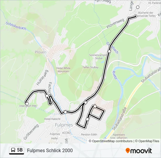 5B Bus Line Map