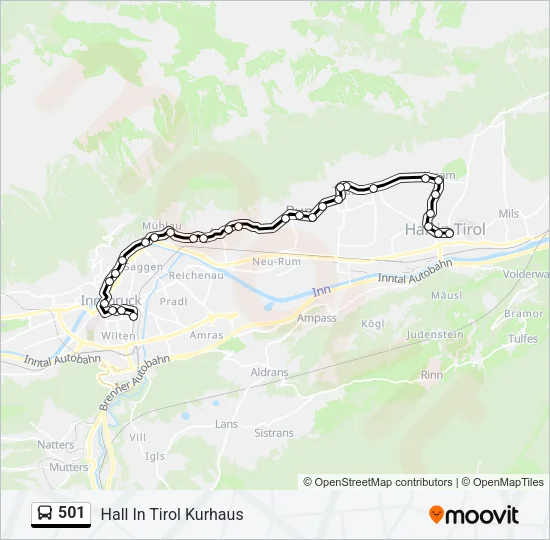 501 Bus Line Map