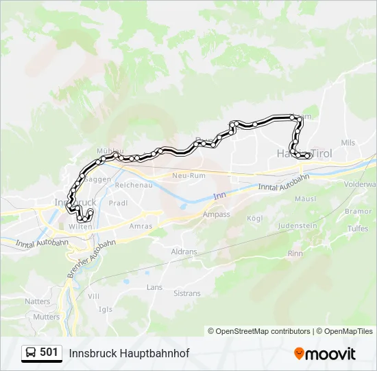 501 Bus Line Map